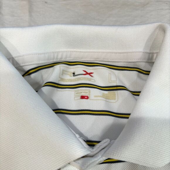 RLX Striped Polo Golf Shirt White Men's Size L Short Sleeve Performance - Picture 6 of 7